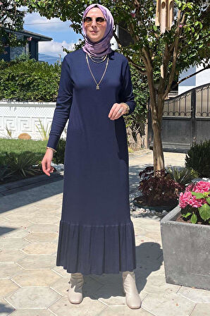 Rüya Lacivert Triko Elbise