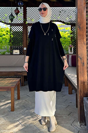 Melda Triko Tunik Siyah