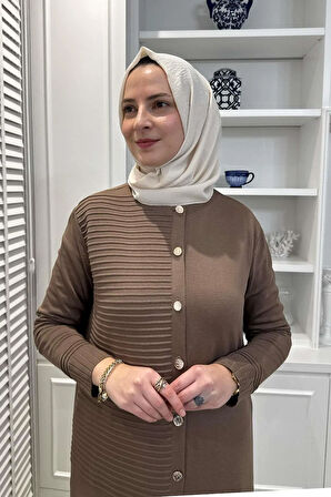 Manolya Sütlü Kahve Triko Hırka