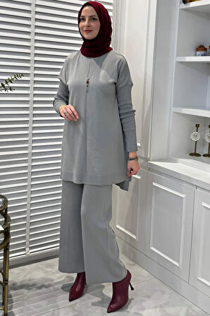 Elfida Triko Takım Gri