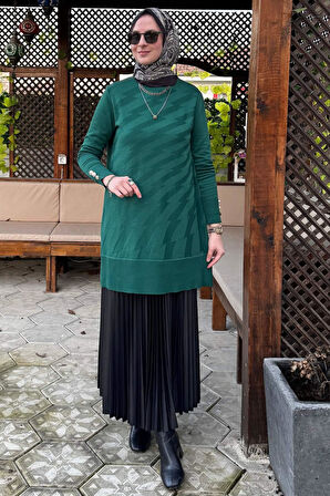Bilge Triko Tunik Zümrüt