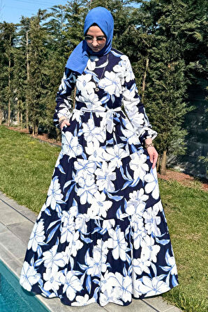 Beyaz Çiçekli Elbise