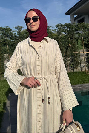 Çizgili Natural Kap Siyah