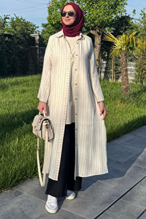 Çizgili Natural Kap Siyah