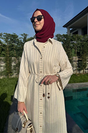 Çizgili Natural Kap Siyah