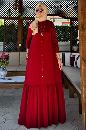 Süreyya Gömlek Elbise Kırmızı