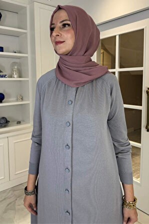 Ferace Triko Hırka Gri