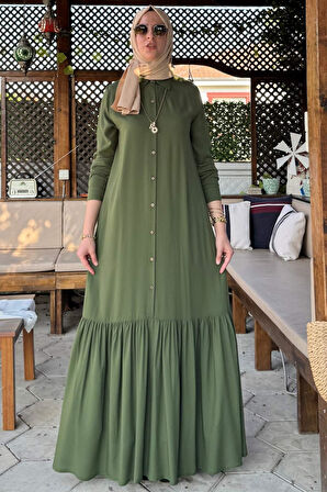 Süreyya Gömlek Elbise Haki