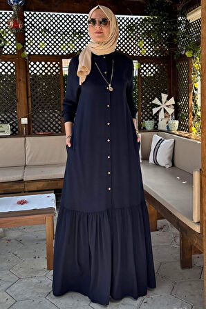 Süreyya Gömlek Elbise  Lacivert