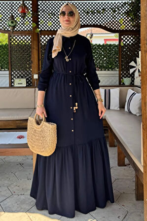 Süreyya Gömlek Elbise  Lacivert