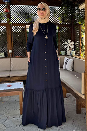 Süreyya Gömlek Elbise  Lacivert