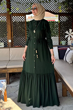 Süreyya Gömlek Elbise Zümrüt