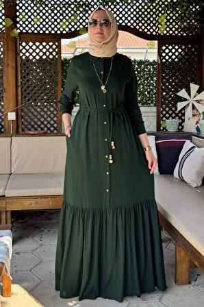 Süreyya Gömlek Elbise Zümrüt