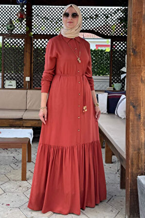 Süreyya Gömlek Elbise Kiremit