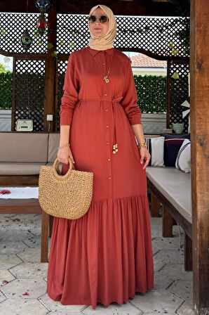Süreyya Gömlek Elbise Kiremit