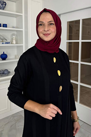 Yaprak Triko Elbise Siyah