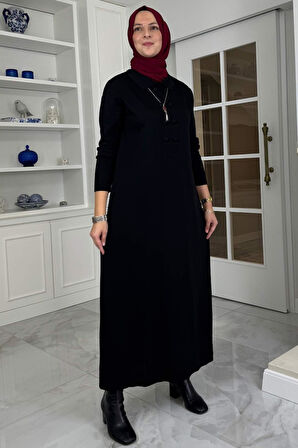 Laçin Triko Elbise Siyah