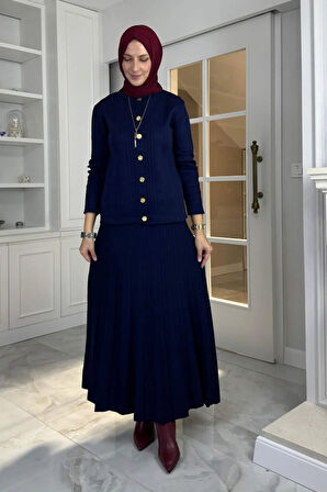 Defne Çelik Örme Triko Takım Lacivert