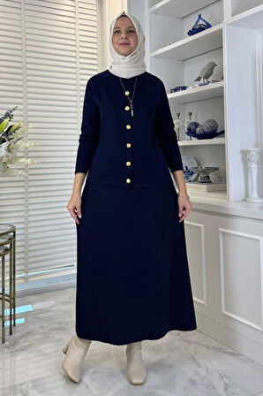 Melis Çelik Örme Triko Takım Lacivert