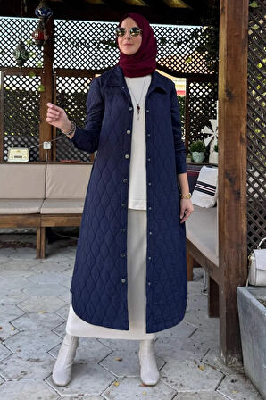 Elmas Kapitone Kap Lacivert