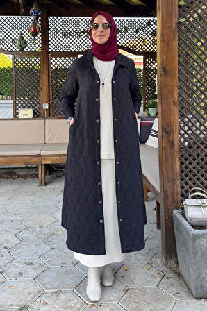 Elmas Kapitone Kap Siyah