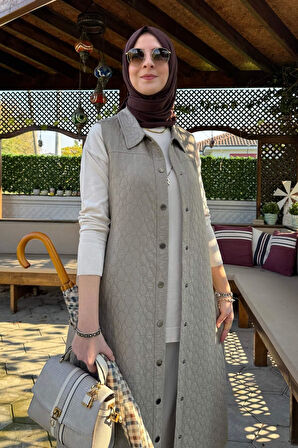 Safir Kapitone Yelek Vizon