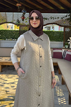 Safir Kapitone Yelek Vizon