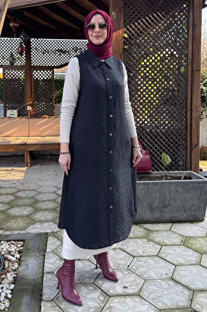 Safir Kapitone Yelek Siyah