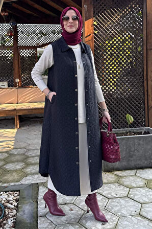 Safir Kapitone Yelek Siyah