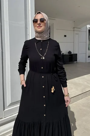 Süreyya Gömlek Elbise Siyah