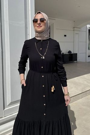 Süreyya Gömlek Elbise Siyah