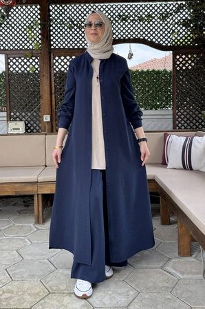 Başak Pantolonlu Takım Lacivert