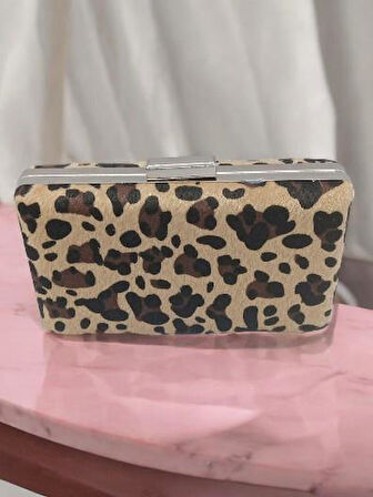 TRENDY LEOPAR DESENLİCLUTCH ÇANTA