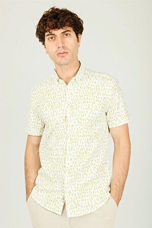 Uki Yeşil Slim Fit Kısa Kol Gömlek
