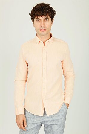 Uki Turuncu Slim Fit Uzun Kol Gömlek