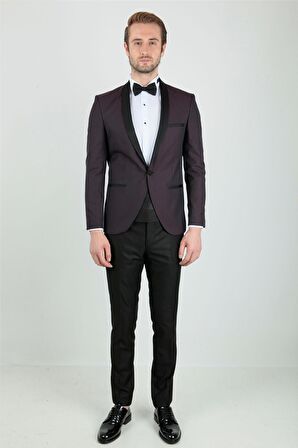 Centone Bordo Smokin Takım Elbise