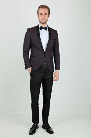 Centone Bordo Smokin Takım Elbise