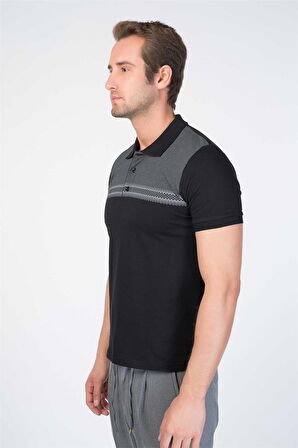 Centone Siyah Regular Fit Polo Yaka T-Shirt