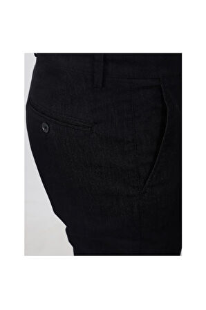 Uki Siyah Slim Fit Chino Pantolon
