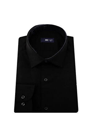 Uki Siyah Slim Fit Uzun Kol Gömlek