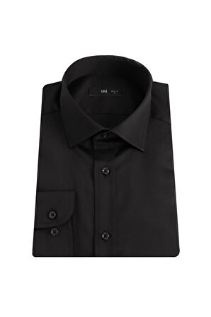 Uki Siyah Slim Fit Uzun Kol Gömlek