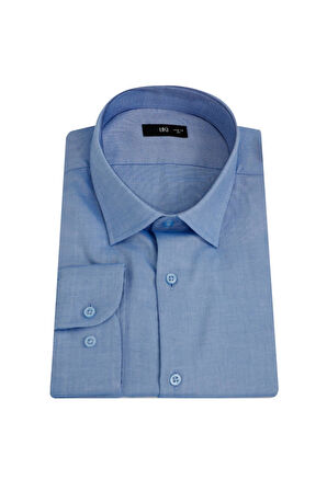Uki Mavi Slim Fit Uzun Kol Oxford Klasik Gömlek