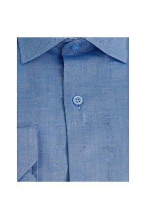 Uki Mavi Comfort Fit Uzun Kol Oxford Klasik Gömlek