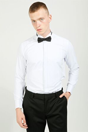 Uki Beyaz Slim Fit Uzun Kol Gömlek