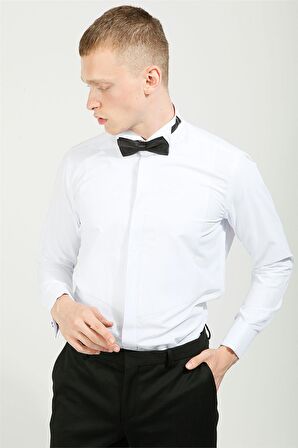 Uki Beyaz Slim Fit Uzun Kol Gömlek