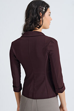Yakalı Flato Cepli Capri Truvakar Kol Kısa Blazer Ceket