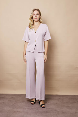 Kadın 1.Sınıf Kaliteli Modal Kumaş Düşük Omuzlu V Yaka Düğmeli Hafif Esnek Hırka-Taş