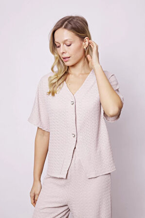 Kadın Salaş Kol Likralı File 1.Sınıf Kumaş Şık Hırka-Taş