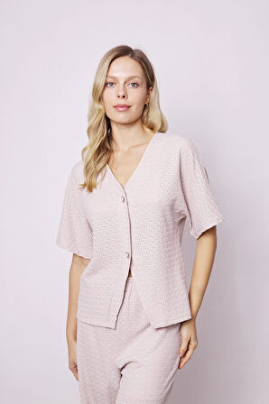 Kadın Salaş Kol Likralı File 1.Sınıf Kumaş Şık Hırka-Taş