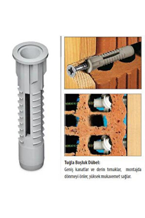 TUĞLA BOŞLUK DÜBELİ 8 MM (PKT/500 ADET)